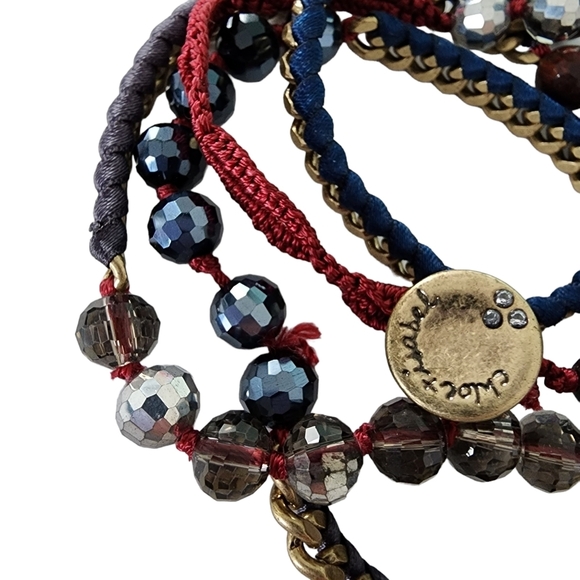 Chloe + Isabel wrap bracelet red gold festival gemstones brass stacking bracelet - Picture 10 of 10